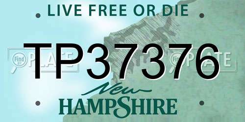 TP37376 New Hampshire License Plate