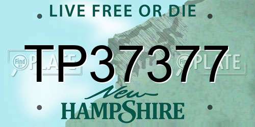 TP37377 New Hampshire License Plate