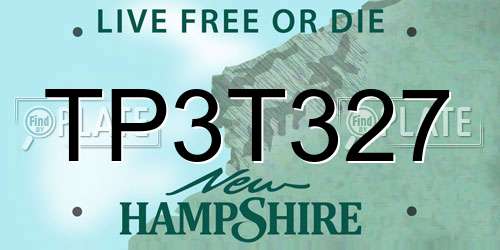 TP3T327 New Hampshire License Plate