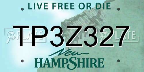 TP3Z327 New Hampshire License Plate