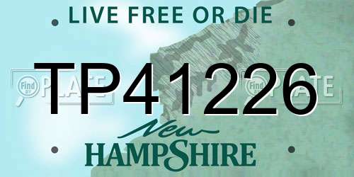 TP41226 New Hampshire License Plate