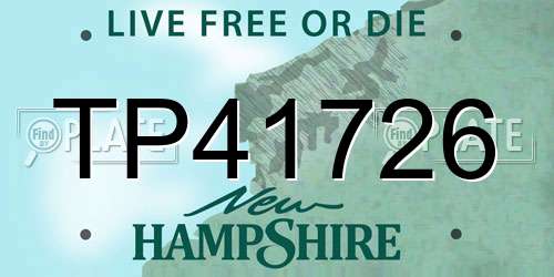 TP41726 New Hampshire License Plate