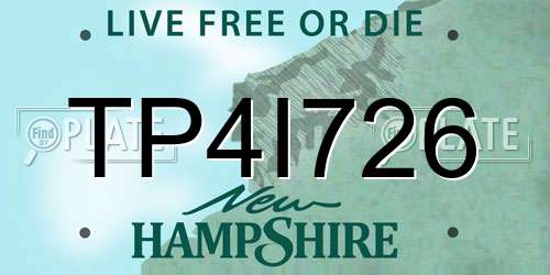 TP4I726 New Hampshire License Plate