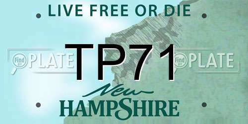 TP71 New Hampshire License Plate