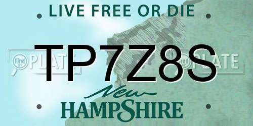 TP7Z8S New Hampshire License Plate