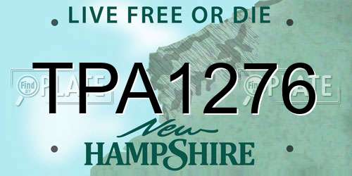 TPA1276 New Hampshire License Plate