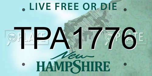 TPA1776 New Hampshire License Plate