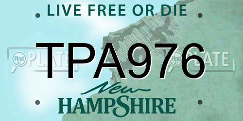 TPA976 New Hampshire License Plate