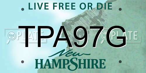 TPA97G New Hampshire License Plate