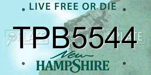 TPB5544 New Hampshire License Plate
