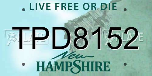 TPD8152 New Hampshire License Plate