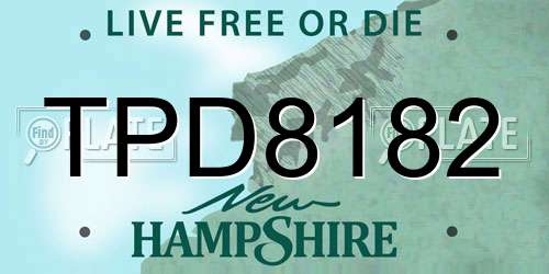 TPD8182 New Hampshire License Plate