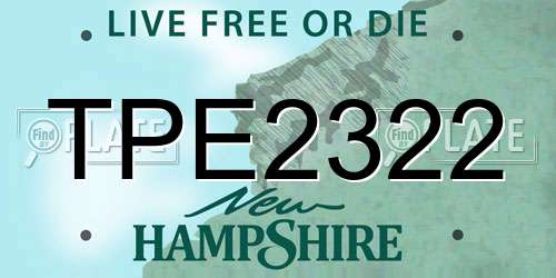 TPE2322 New Hampshire License Plate