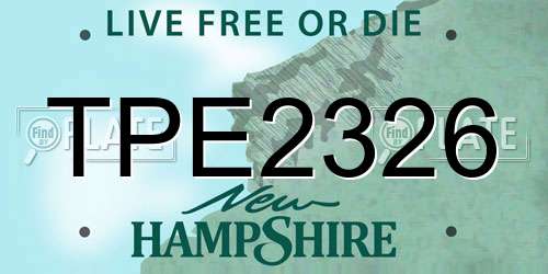 TPE2326 New Hampshire License Plate