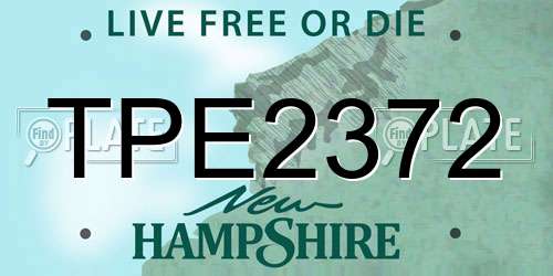 TPE2372 New Hampshire License Plate