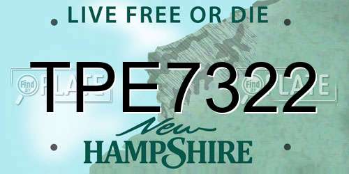 TPE7322 New Hampshire License Plate