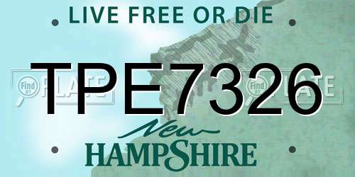 TPE7326 New Hampshire License Plate