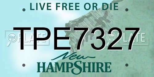TPE7327 New Hampshire License Plate