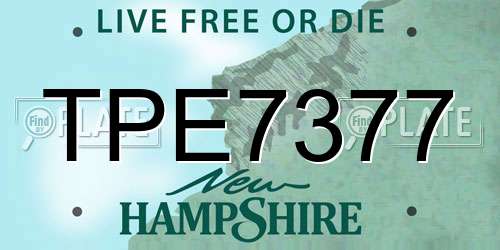 TPE7377 New Hampshire License Plate