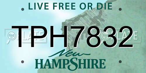 TPH7832 New Hampshire License Plate