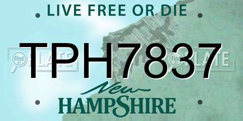 TPH7837 New Hampshire License Plate