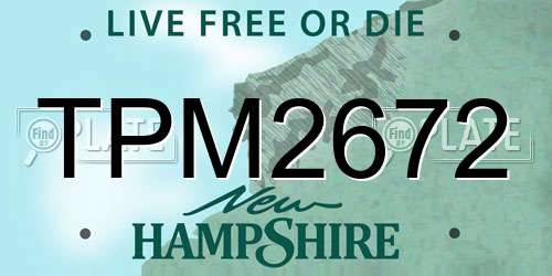 TPM2672 New Hampshire License Plate