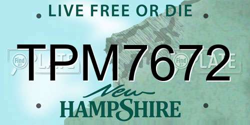 TPM7672 New Hampshire License Plate