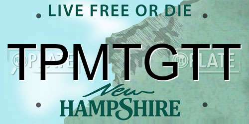 TPMTGTT New Hampshire License Plate