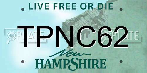 TPNC62 New Hampshire License Plate