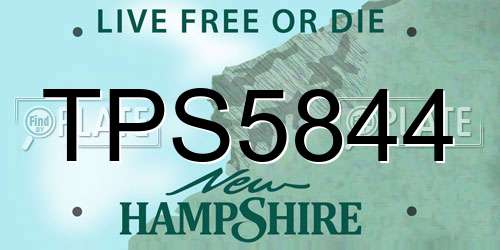 TPS5844 New Hampshire License Plate