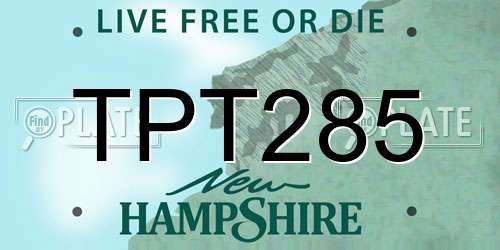 TPT285 New Hampshire License Plate