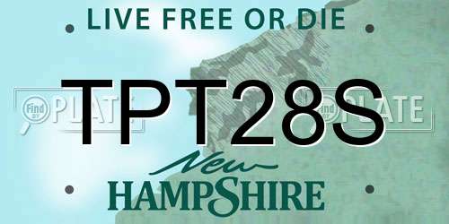 TPT28S New Hampshire License Plate