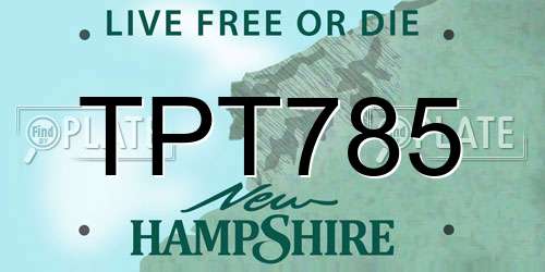 TPT785 New Hampshire License Plate