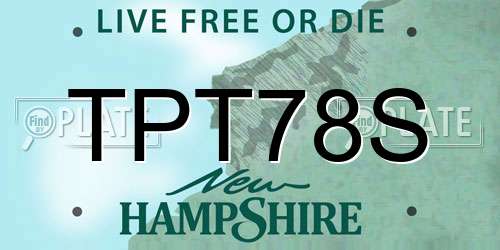 TPT78S New Hampshire License Plate