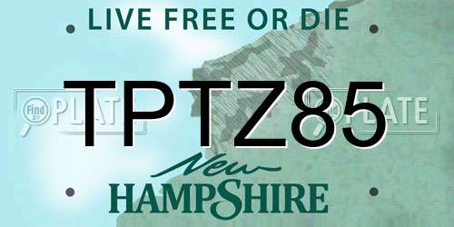 TPTZ85 New Hampshire License Plate