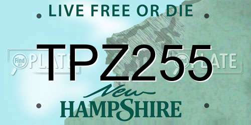 TPZ255 New Hampshire License Plate