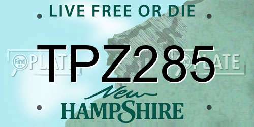 TPZ285 New Hampshire License Plate