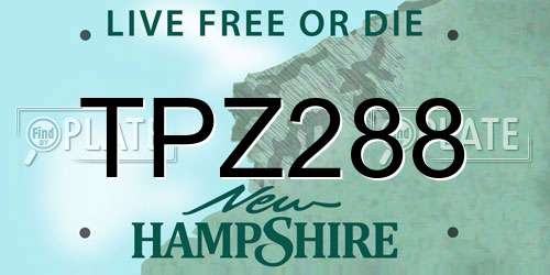 TPZ288 New Hampshire License Plate