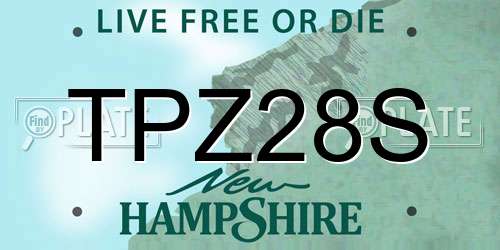 TPZ28S New Hampshire License Plate