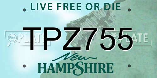 TPZ755 New Hampshire License Plate