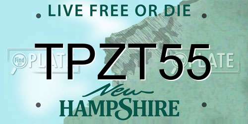 TPZT55 New Hampshire License Plate