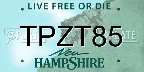 TPZT85 New Hampshire License Plate
