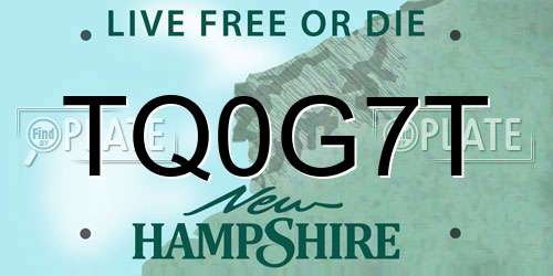 TQ0G7T New Hampshire License Plate