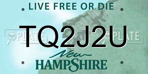 TQ2J2U New Hampshire License Plate