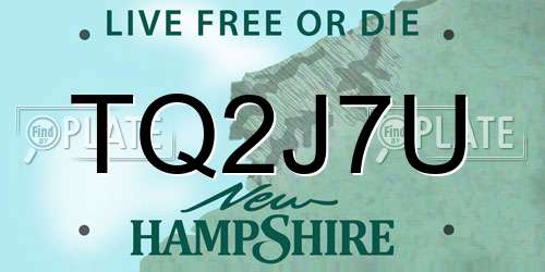 TQ2J7U New Hampshire License Plate