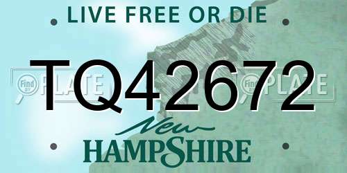 TQ42672 New Hampshire License Plate