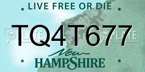 TQ4T677 New Hampshire License Plate