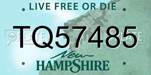 TQ57485 New Hampshire License Plate