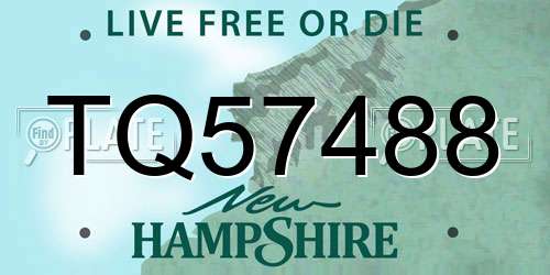 TQ57488 New Hampshire License Plate