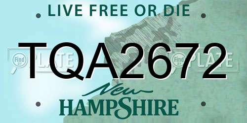 TQA2672 New Hampshire License Plate